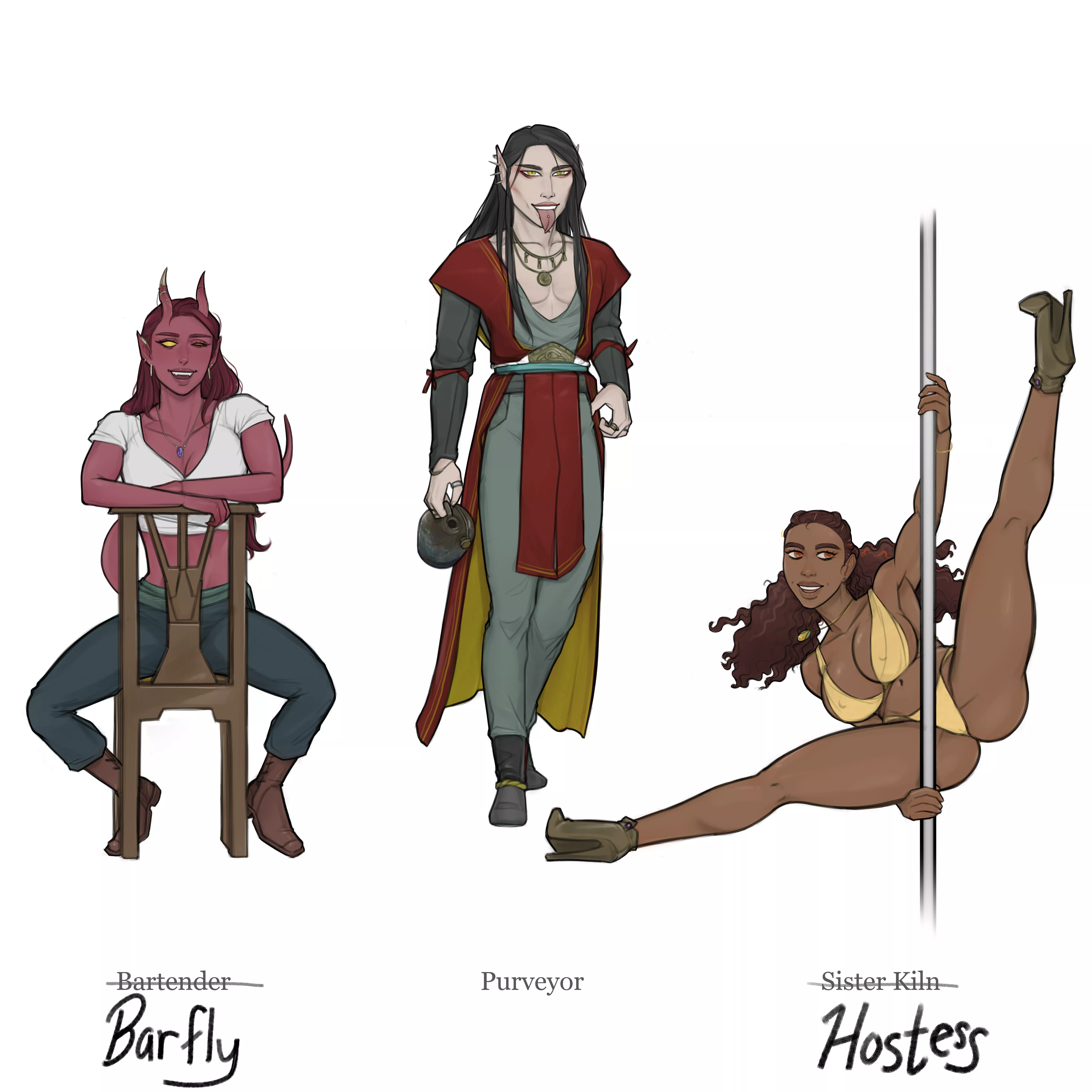 DnD OCs in shameless hostess bar AU (3 of 3)