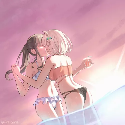 Kissing under the sunset (By Linh) [Lycoris Recoil]