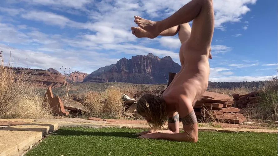 Morning practice near Zion national park 