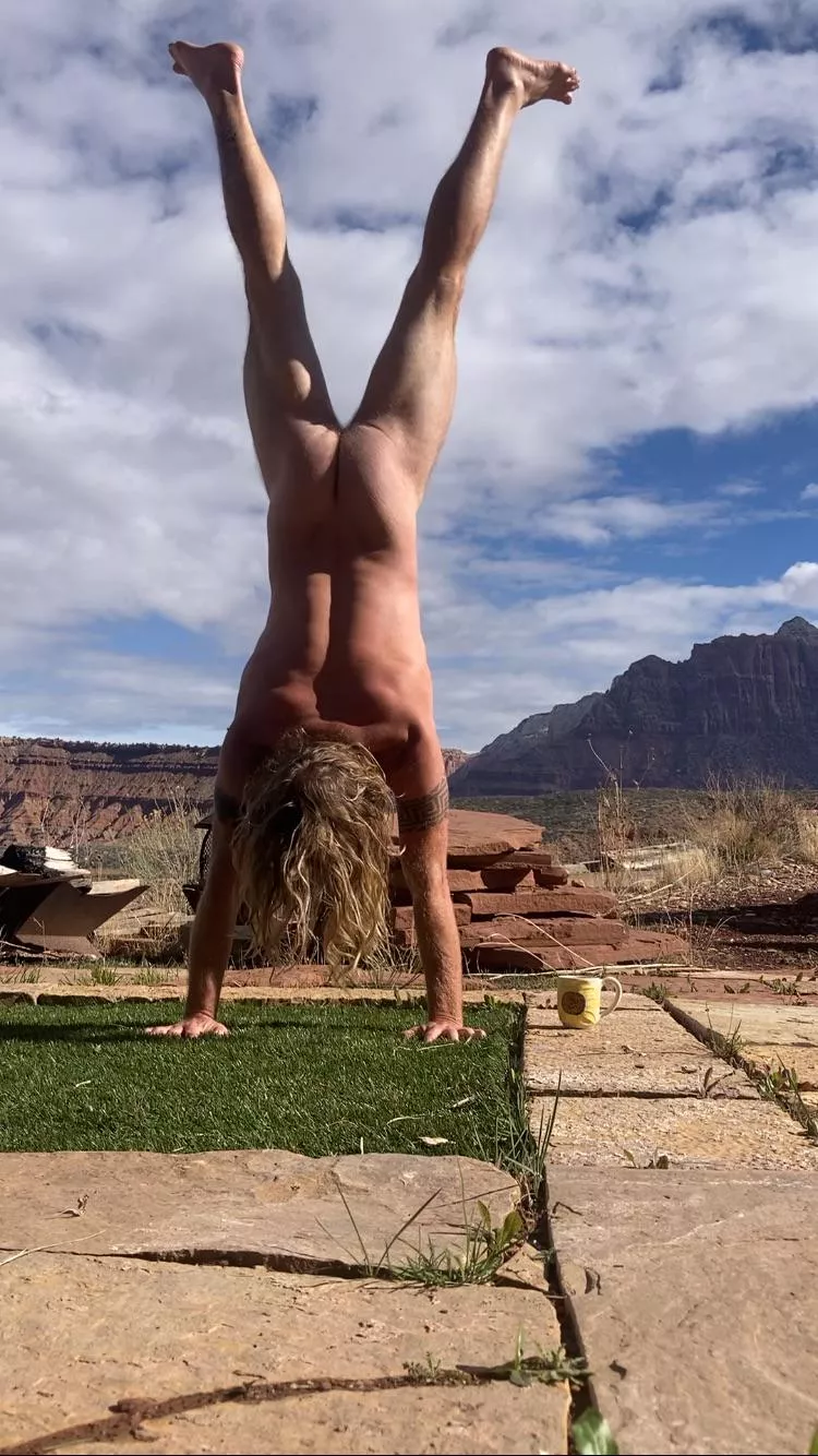 Morning yoga Zion national park 