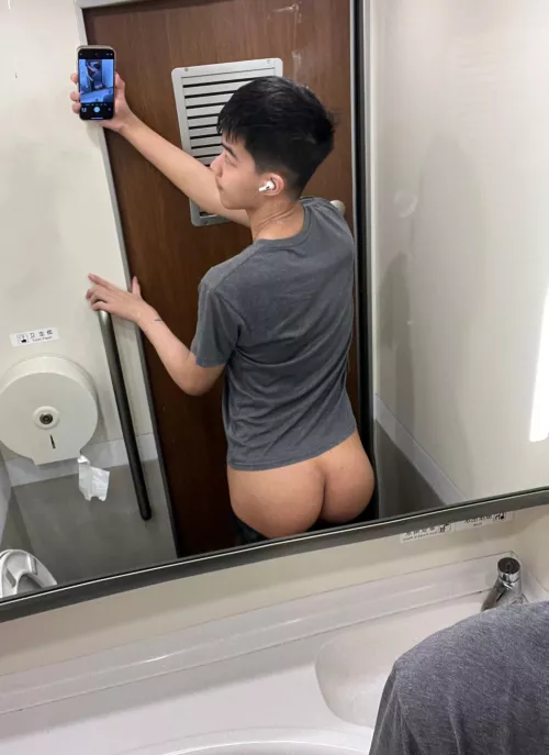 In the train bathroom