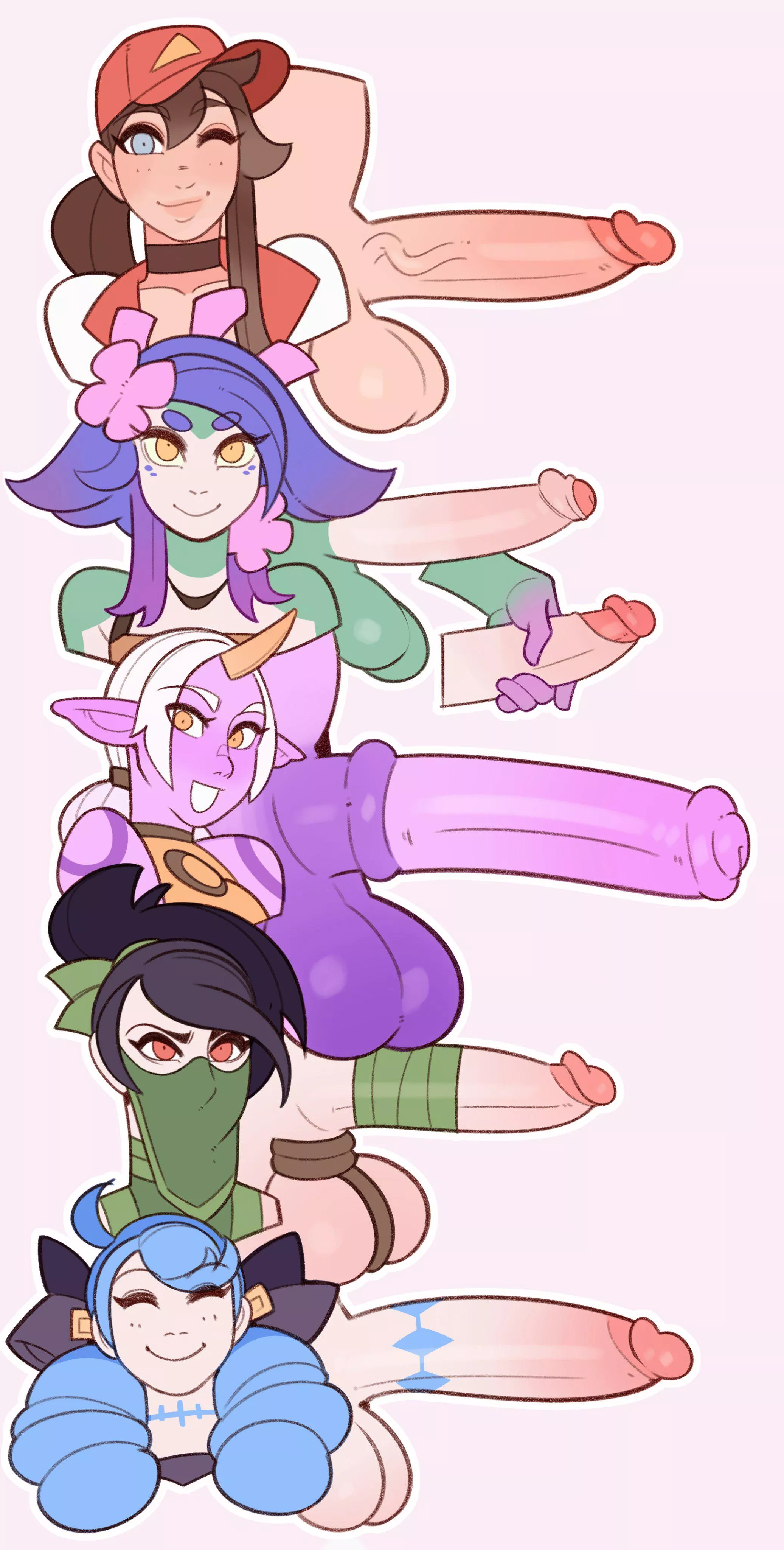 Size comparission.(Sivir, Neeko, Soraka, Akali and Gwen)[League Of Legends](SplashBrush)