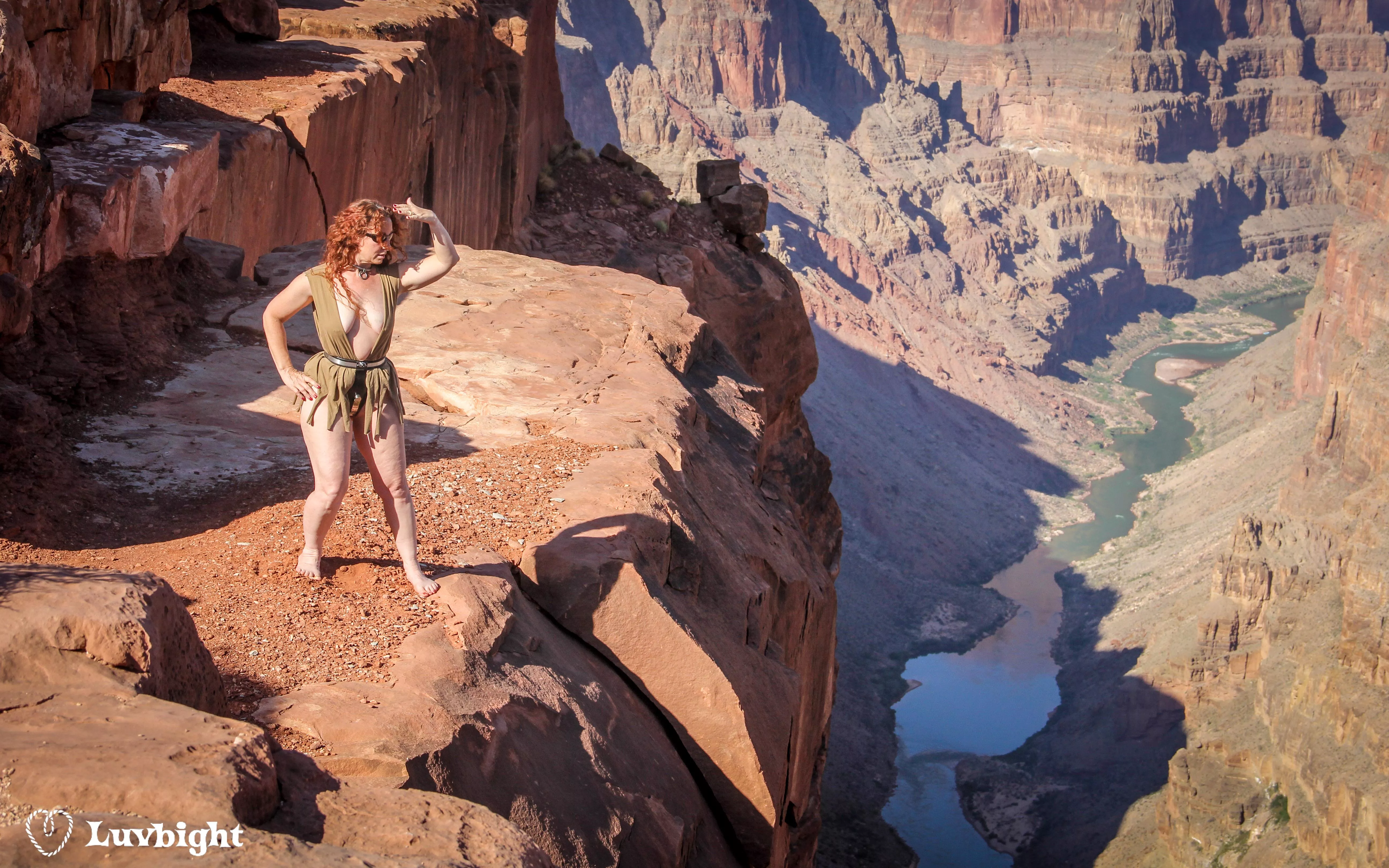 The Apocalypsy is stymied in her travels by the Grand Canyon (2013). The Apocalypsy is my fantasy story of a young woman trapped in a chastity belt during the Apocalypse. She travels the wastelands in a vain search for a locksmith.