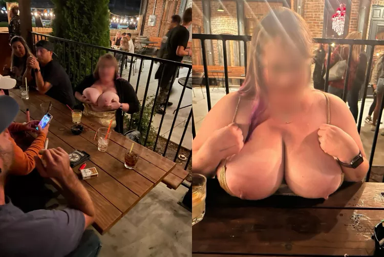 A couple more of my wife flashing at the bar