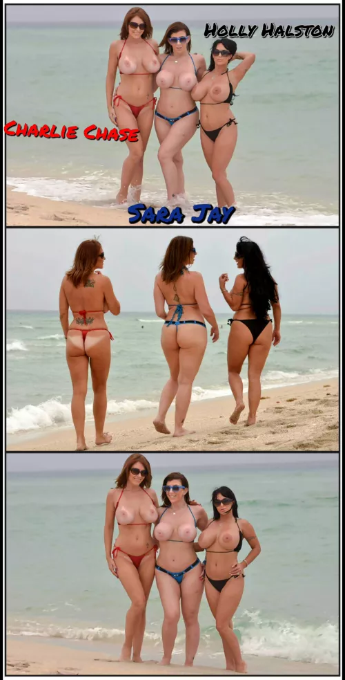 Charlie chase sara jay and Holly halston 