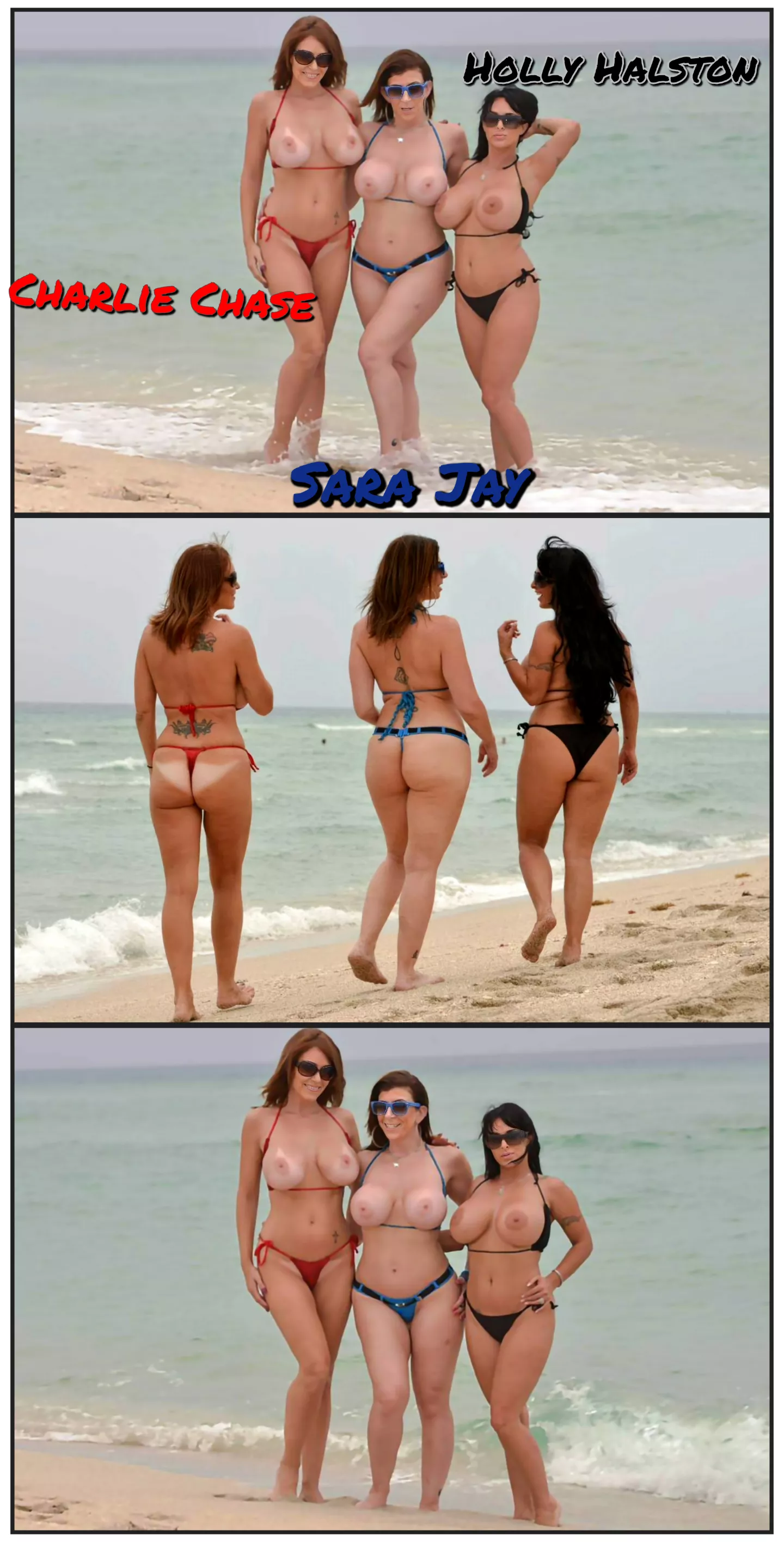 Charlie chase sara jay and Holly halston 