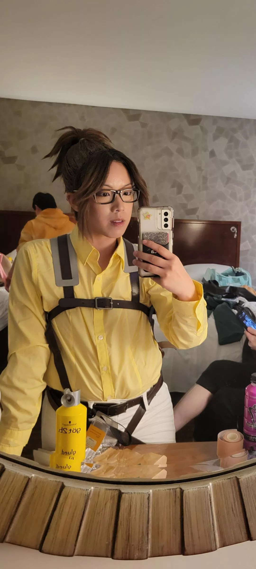 Got home from con today! Hange's off duty and ready to drink 🍹 