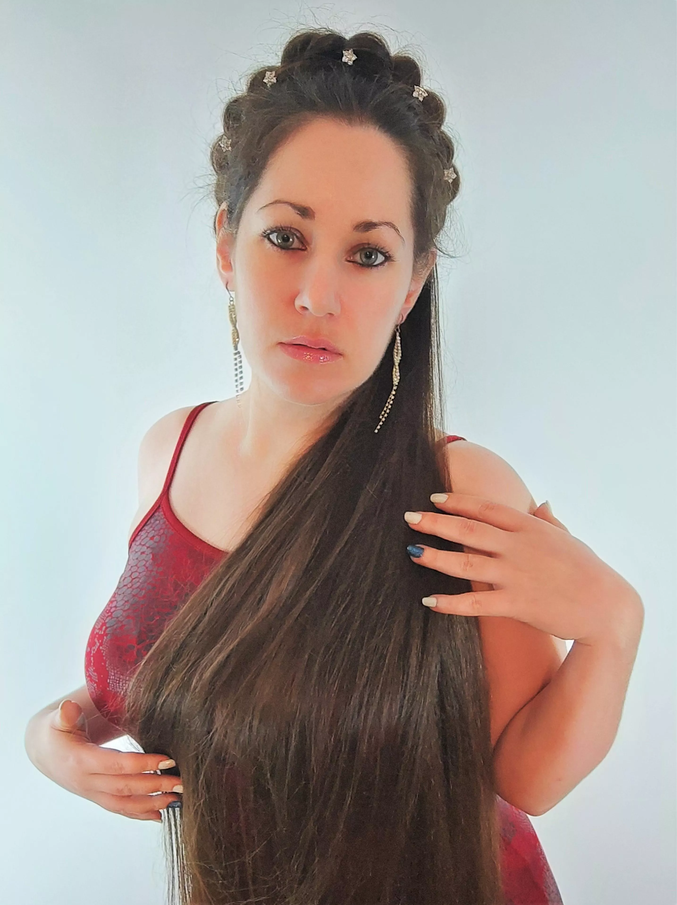 Hairstyle princess with braid crown