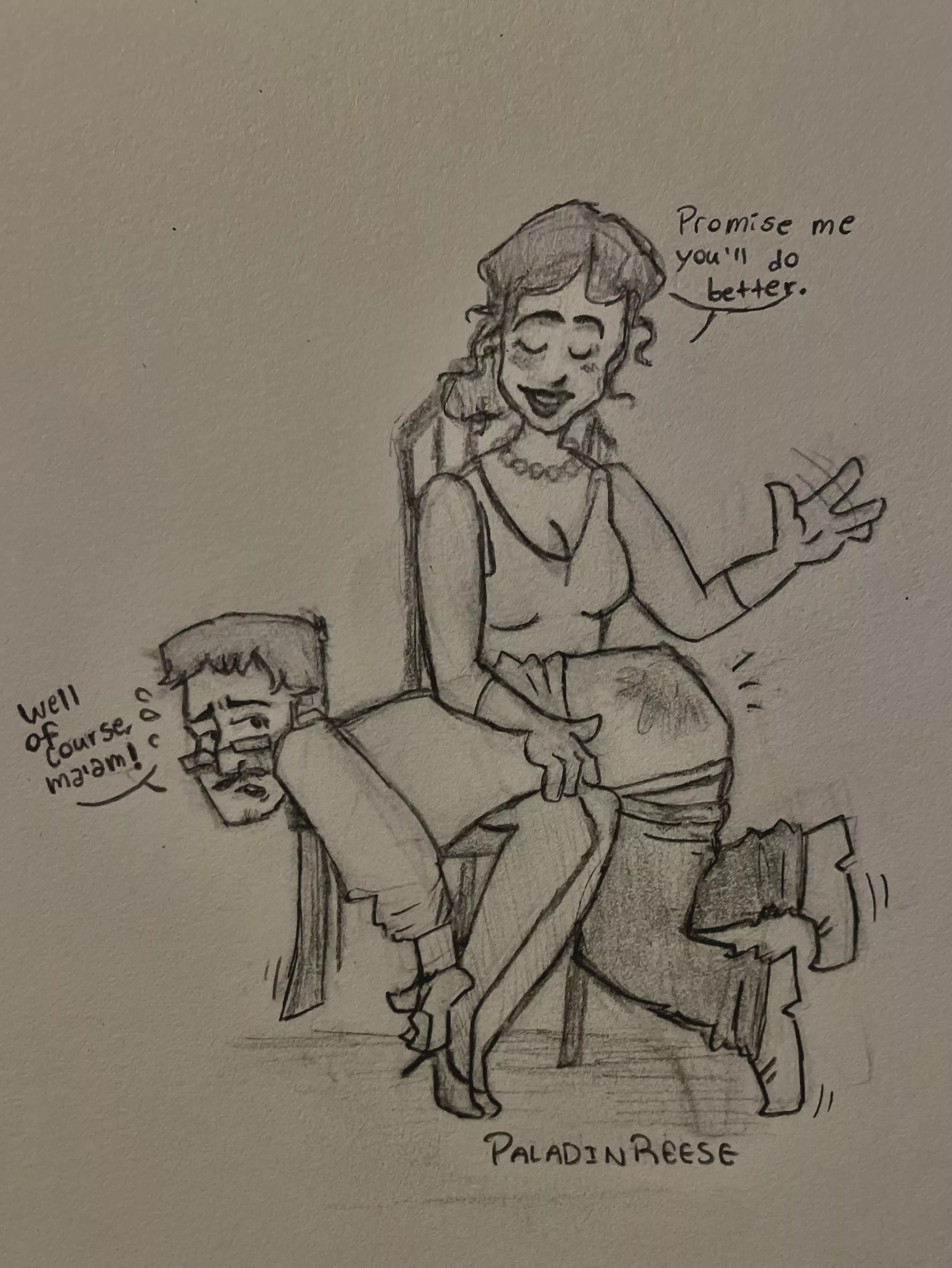 Principal spanks teacher for arriving late, what do you think? (Drawing)