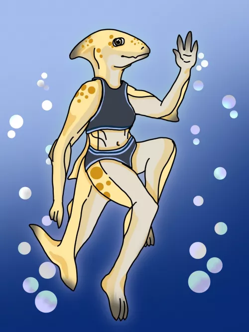 Pt.2 of my uncommon furry OC challenge. Meet Glem, the lemon shark