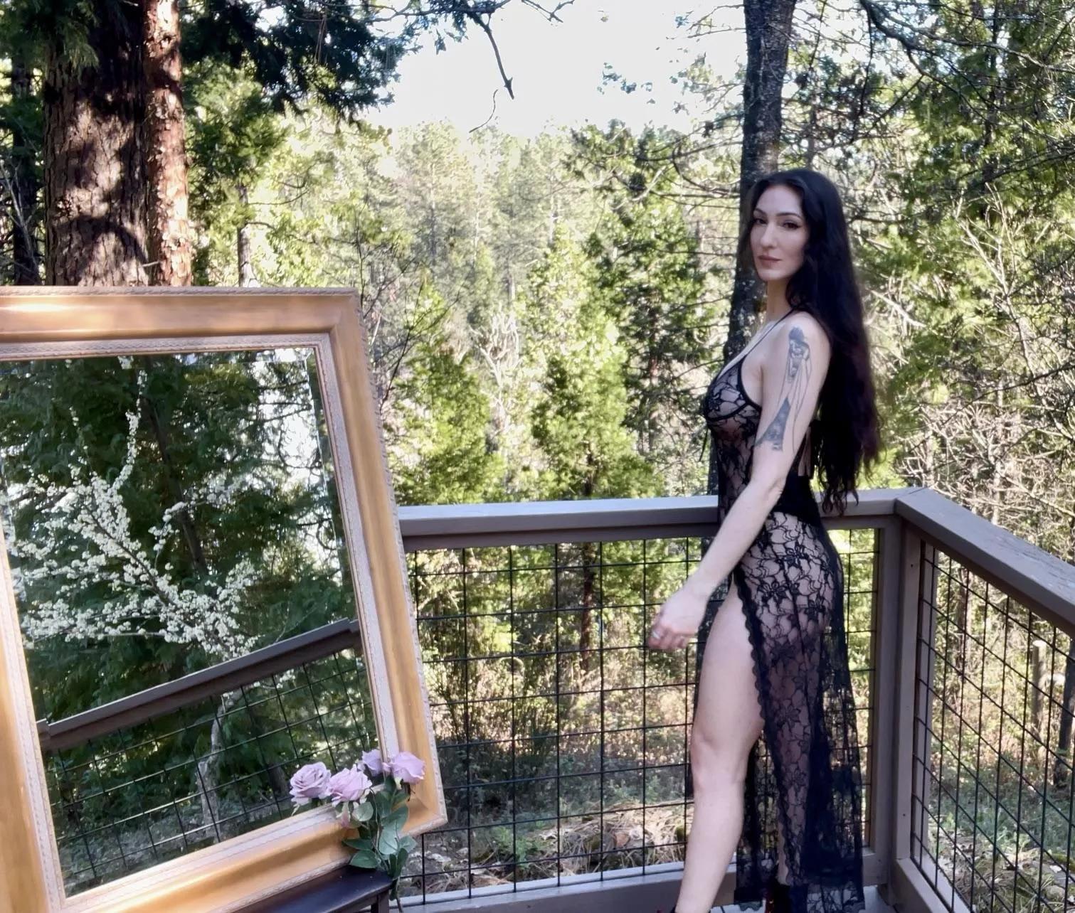 This lace dress hugs my curves right where I want it to