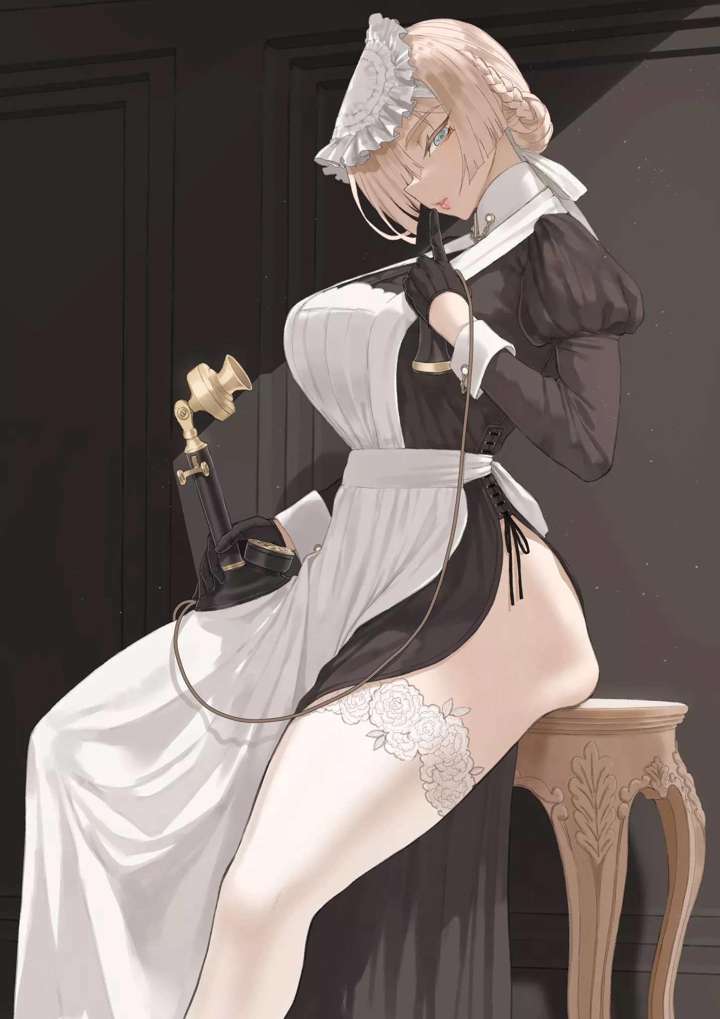 milf maid taking a call [original]
