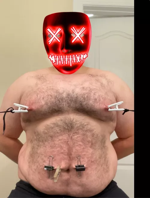 Painful nipple torture.