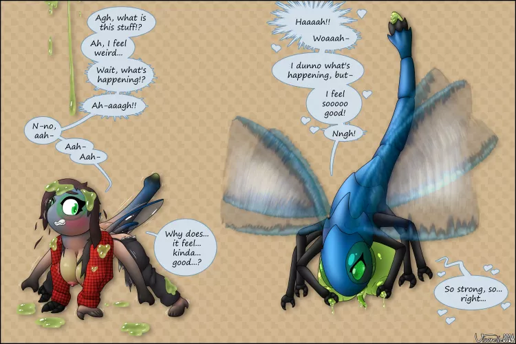 Dragonfly Infusion (Unwilling; F Human -> Feral Dragonfly Monster) [Comm]