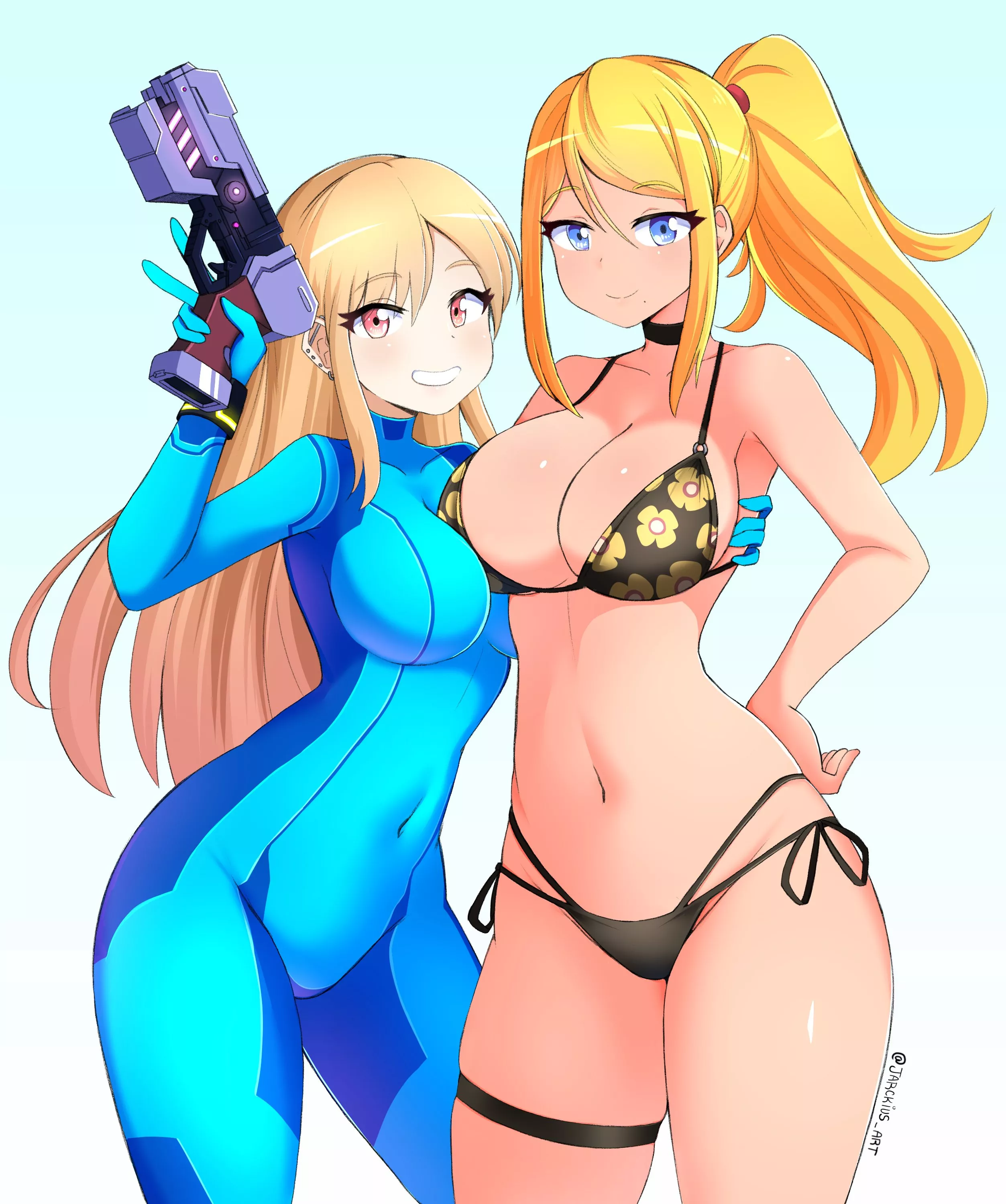 Samus and Marin swapping outfits