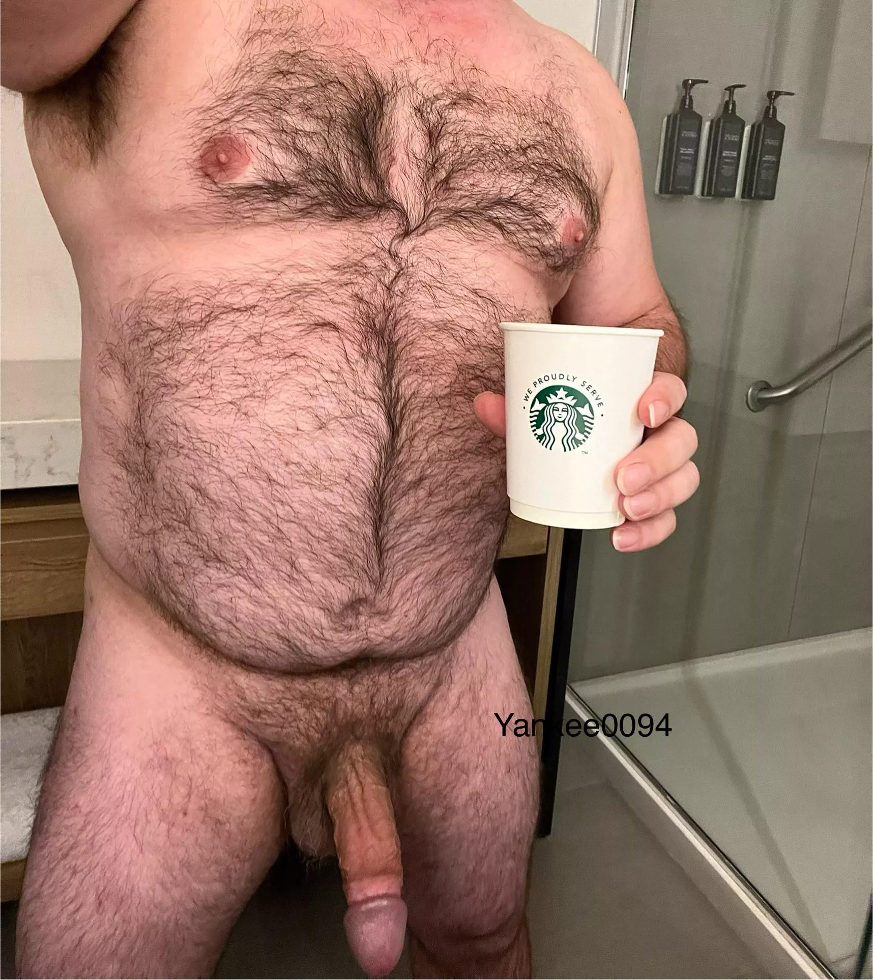 Starbucks in my hotel room, well done. Care to join me for a taste and a shower??