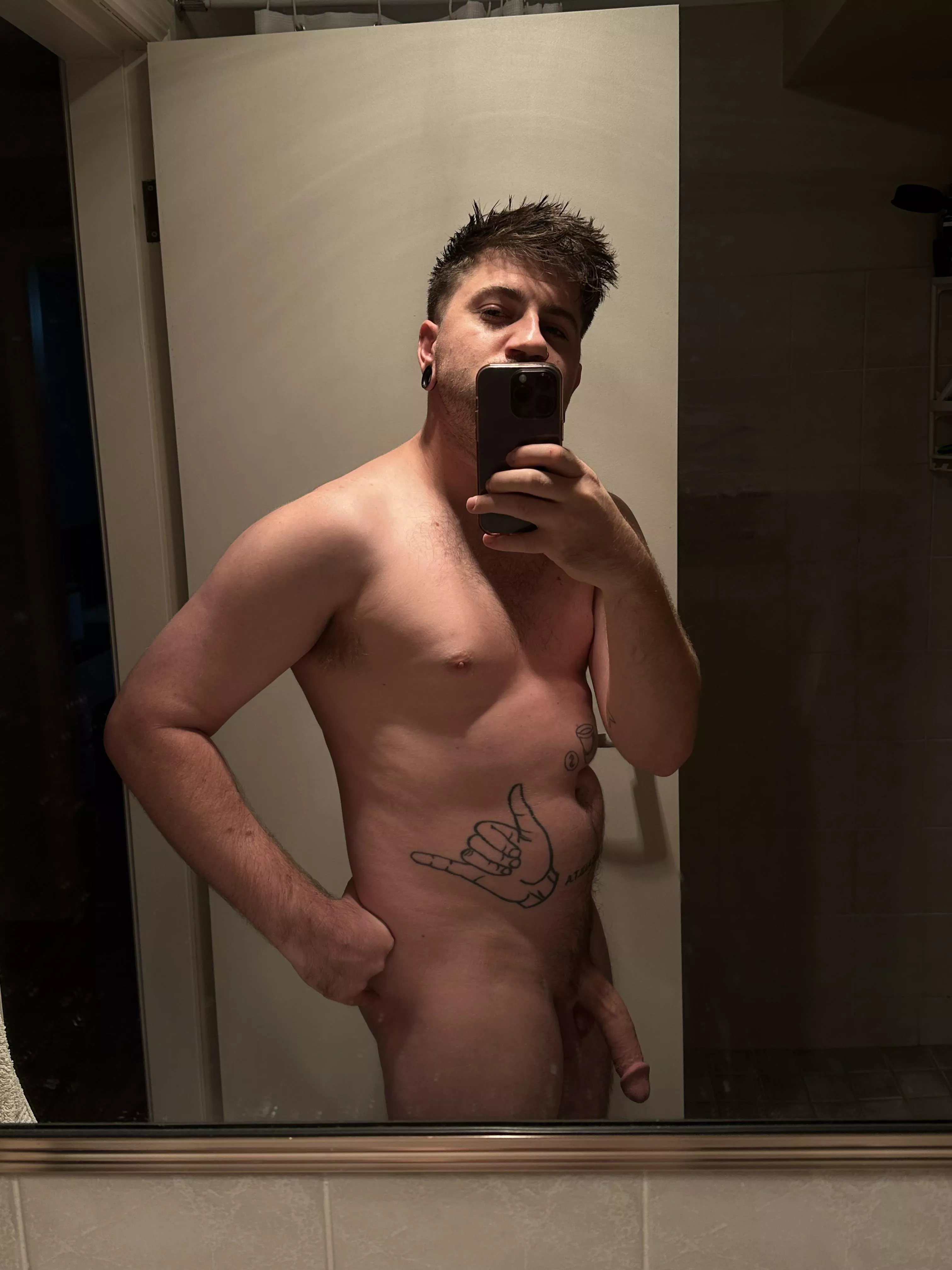 Stomach tats are my fav! Can you guess what hand is on the other side?