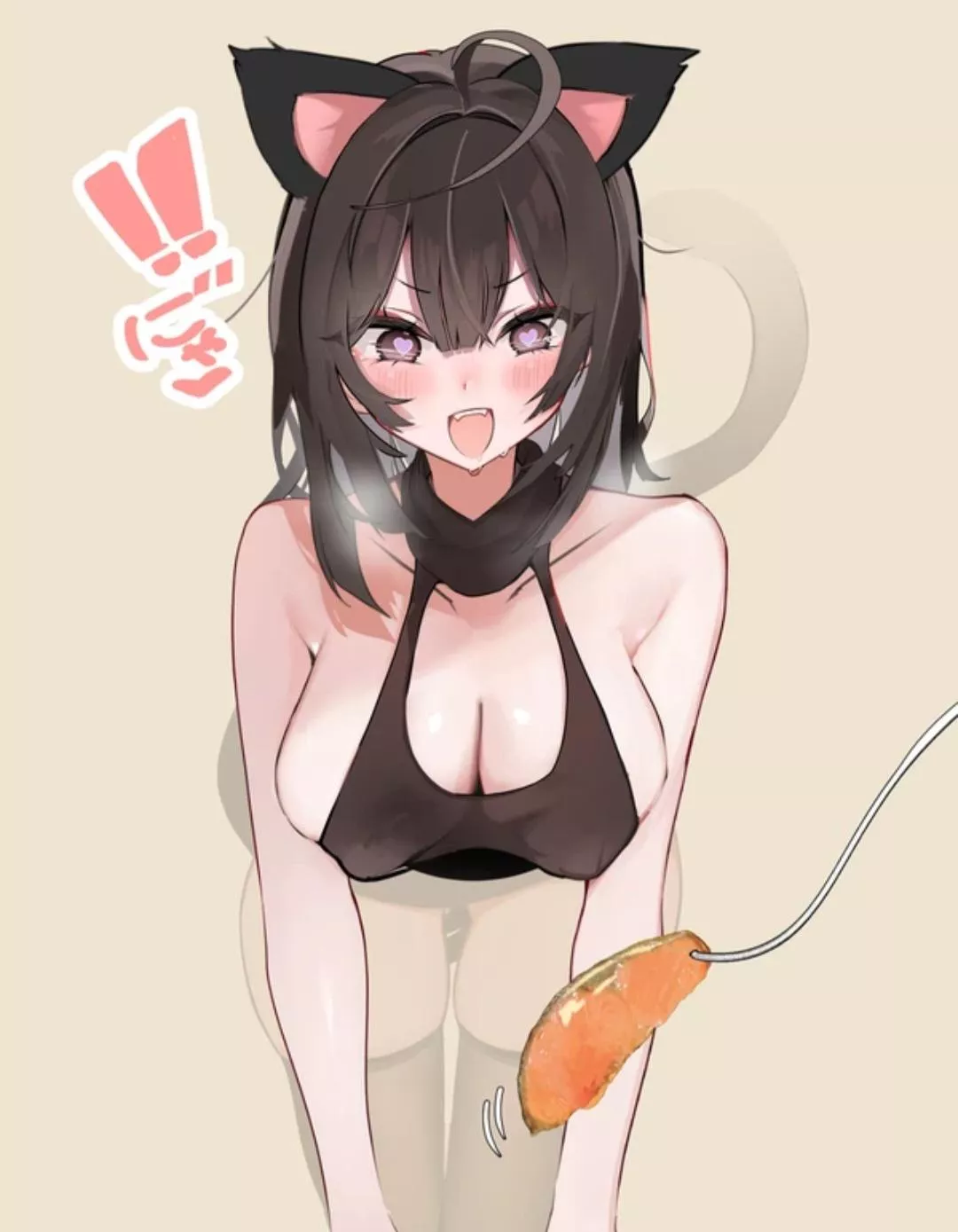 Tempting her with fish