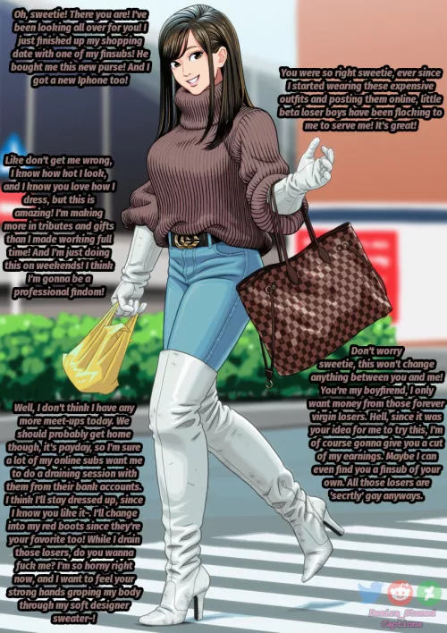 Boot Beauty Girlfriend [Nice version] [Findom] [Girlfriend] [Wholesome] [Boots] [Sweater] [Leather Gloves] Artist: enkaboots (Reuploaded post Imgur purge)