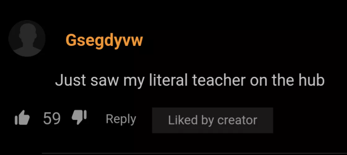 Bro thinks he saw his teacher on the hub