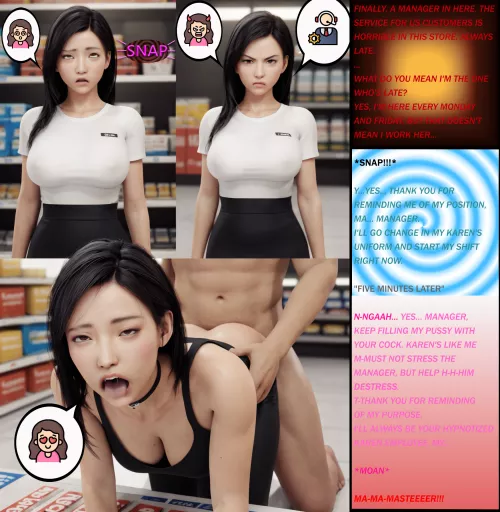 From Manager to Master the step is very small [MIND CONTROL] [KAREN] [BEFORE\AFTER] [FEMSUB\MALEDOM] [3D RENDER] [AI ART: STABLE DIFFUSION] [IMG SOURCE: Rule of Thetra]