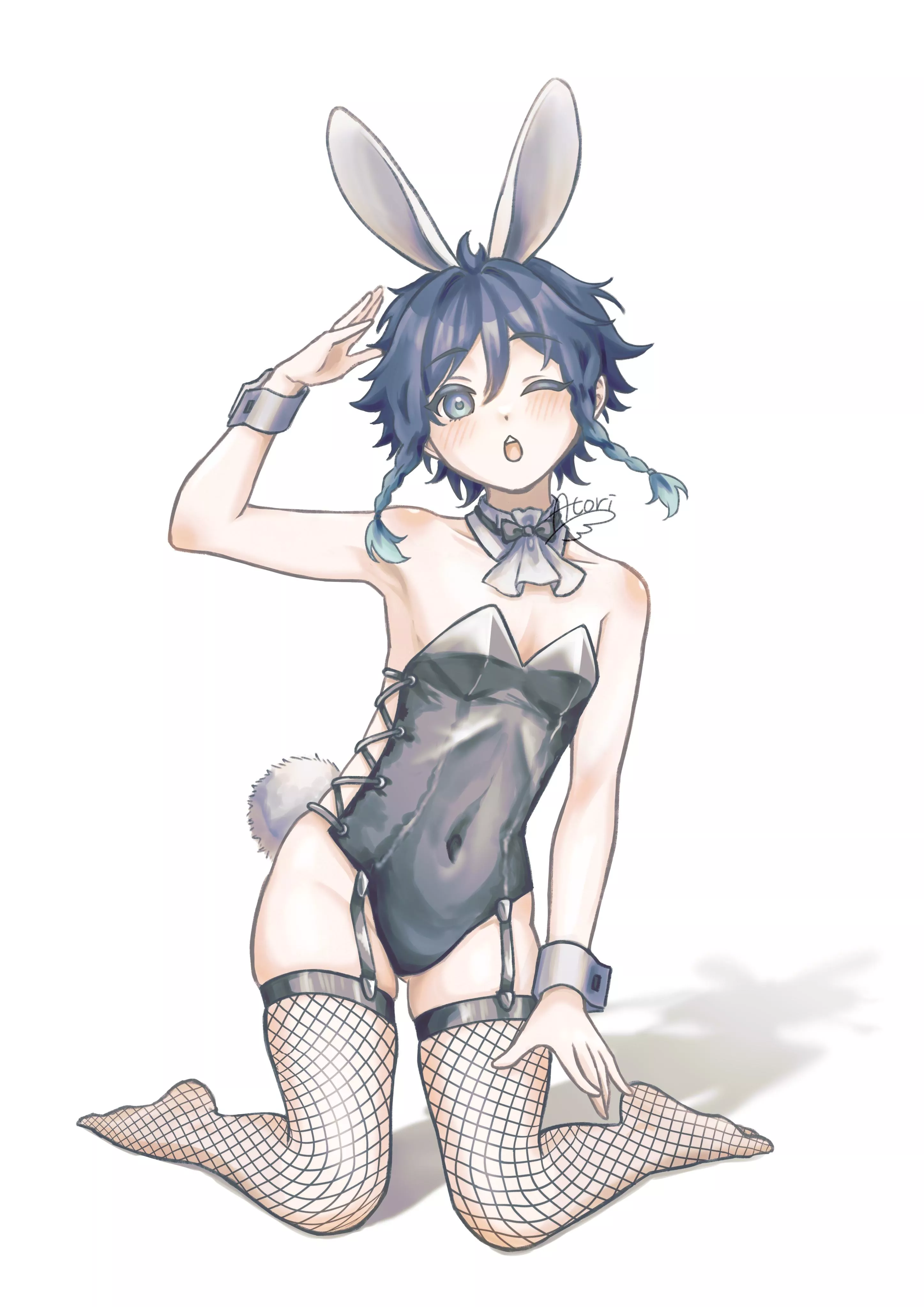 Venti in a bunny suit getting ready for Easter 