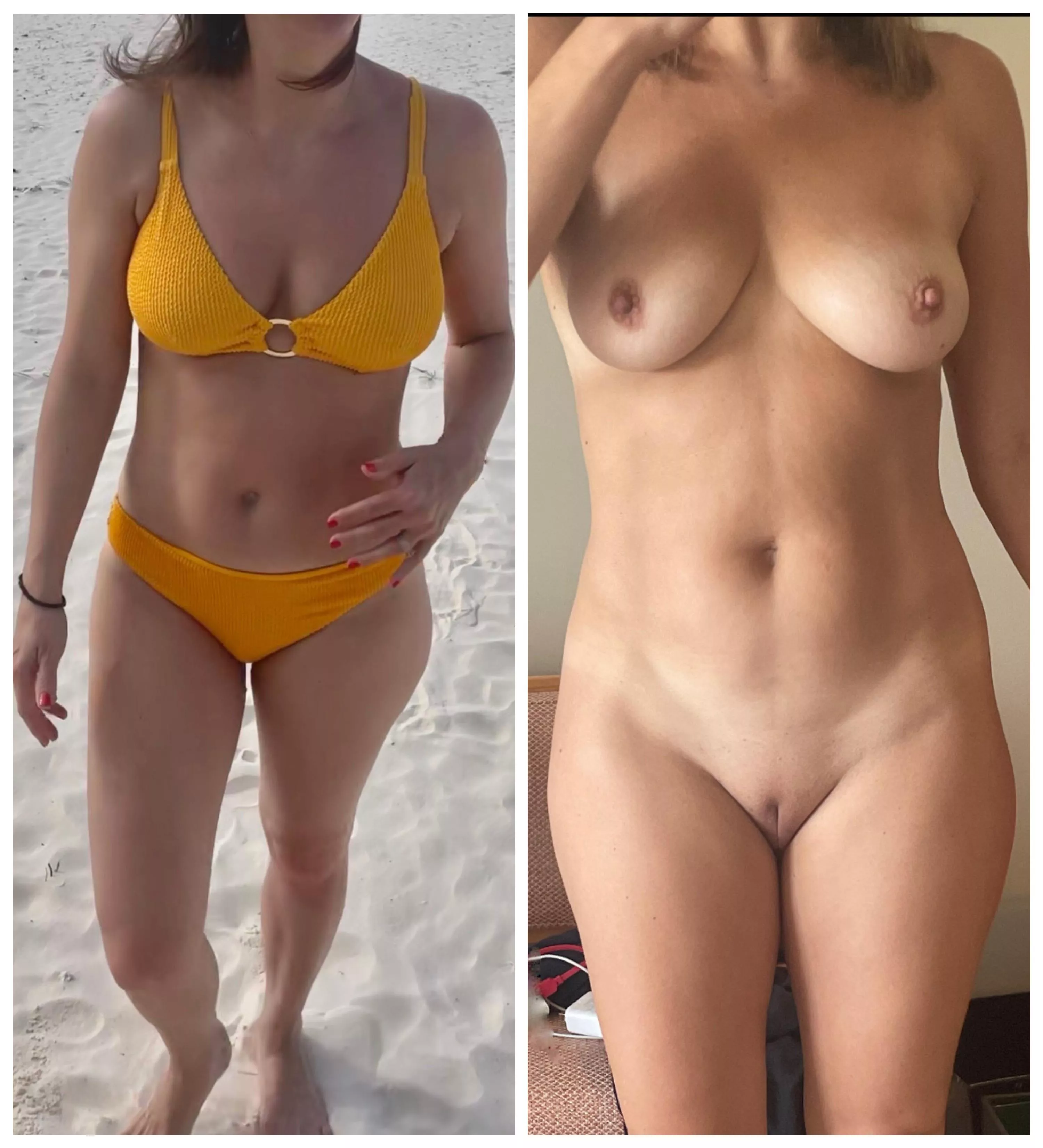 Bikini and then totally naked x