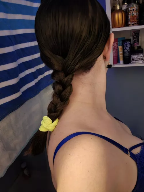 I have to reach my arms back further to braid my hair now. It's growing out! Some of you wanted to see progress!