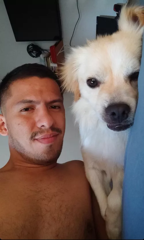 Me and my boy. Hope everyone's day is good. 