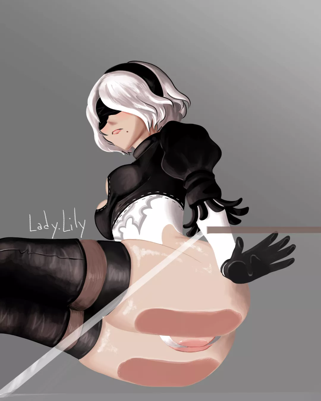 2B on glass (Lady.Lily)
