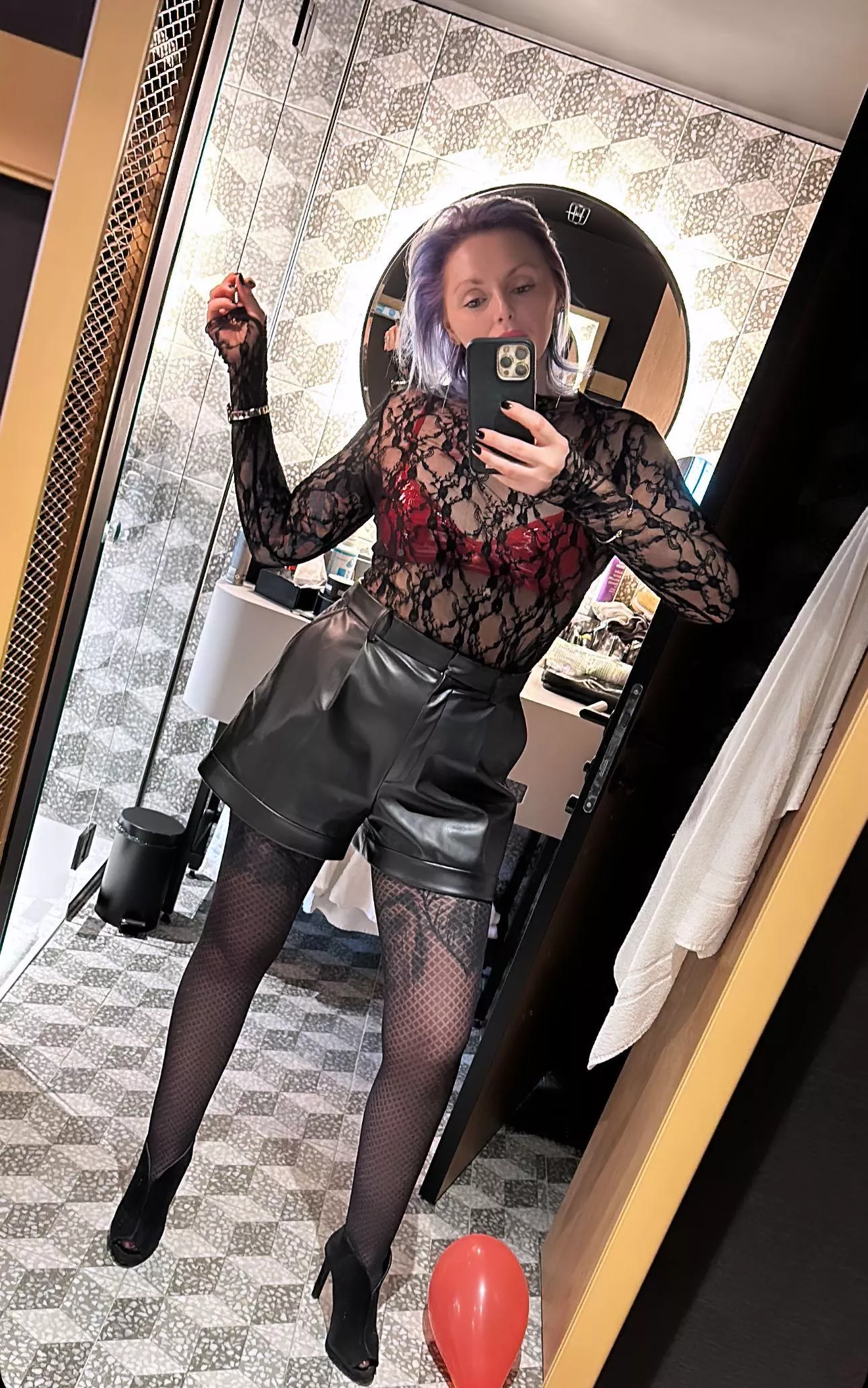 Leather shorts for my night out