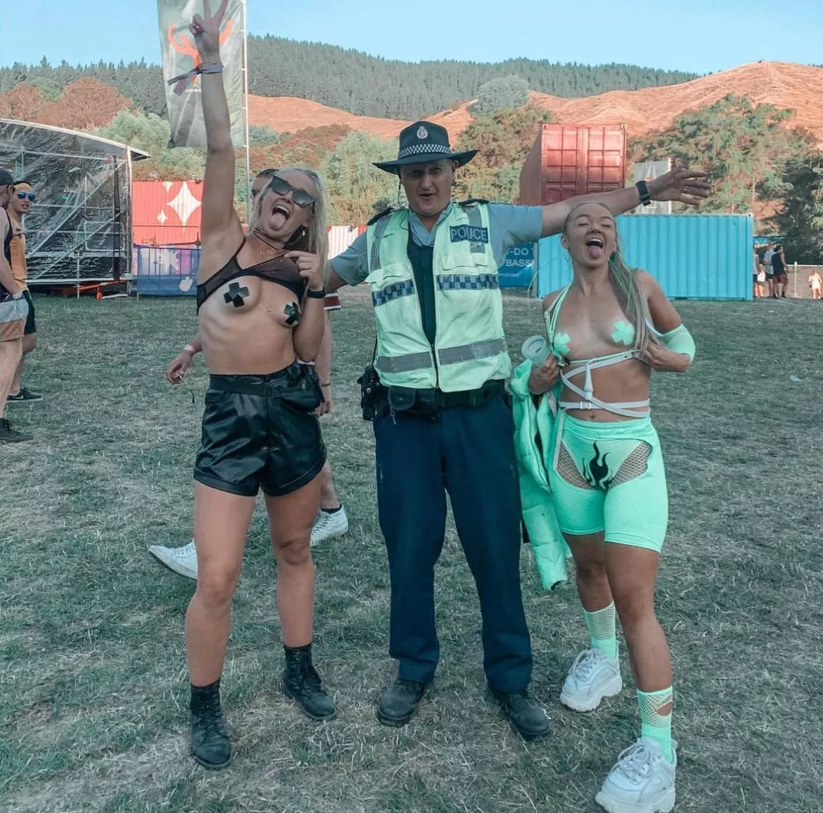 tits out for mister police man 