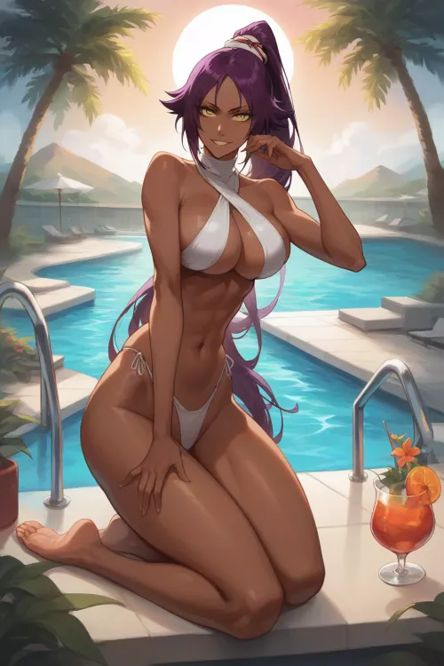 Yoruichi in the pool [ AI Generated ]
