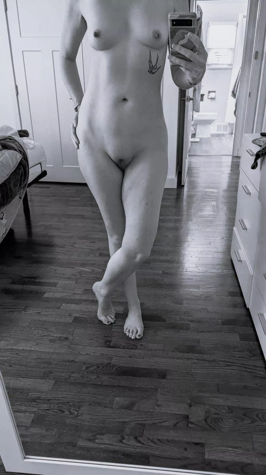 Just a little morning mirror selfie is all. 43 (f)