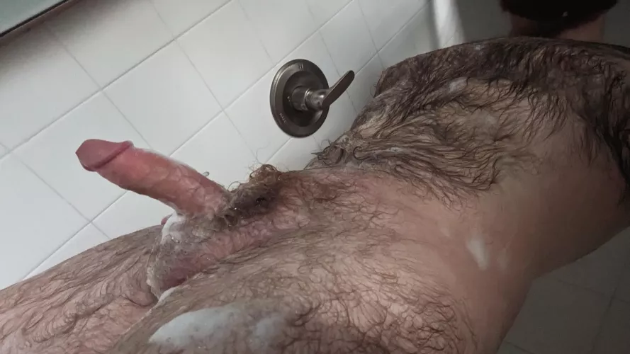 Wearing nothing but soap