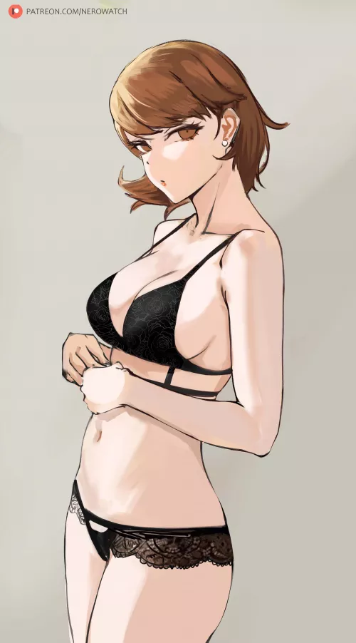 Yukari looks stunning in black lingerie (nero_watch)