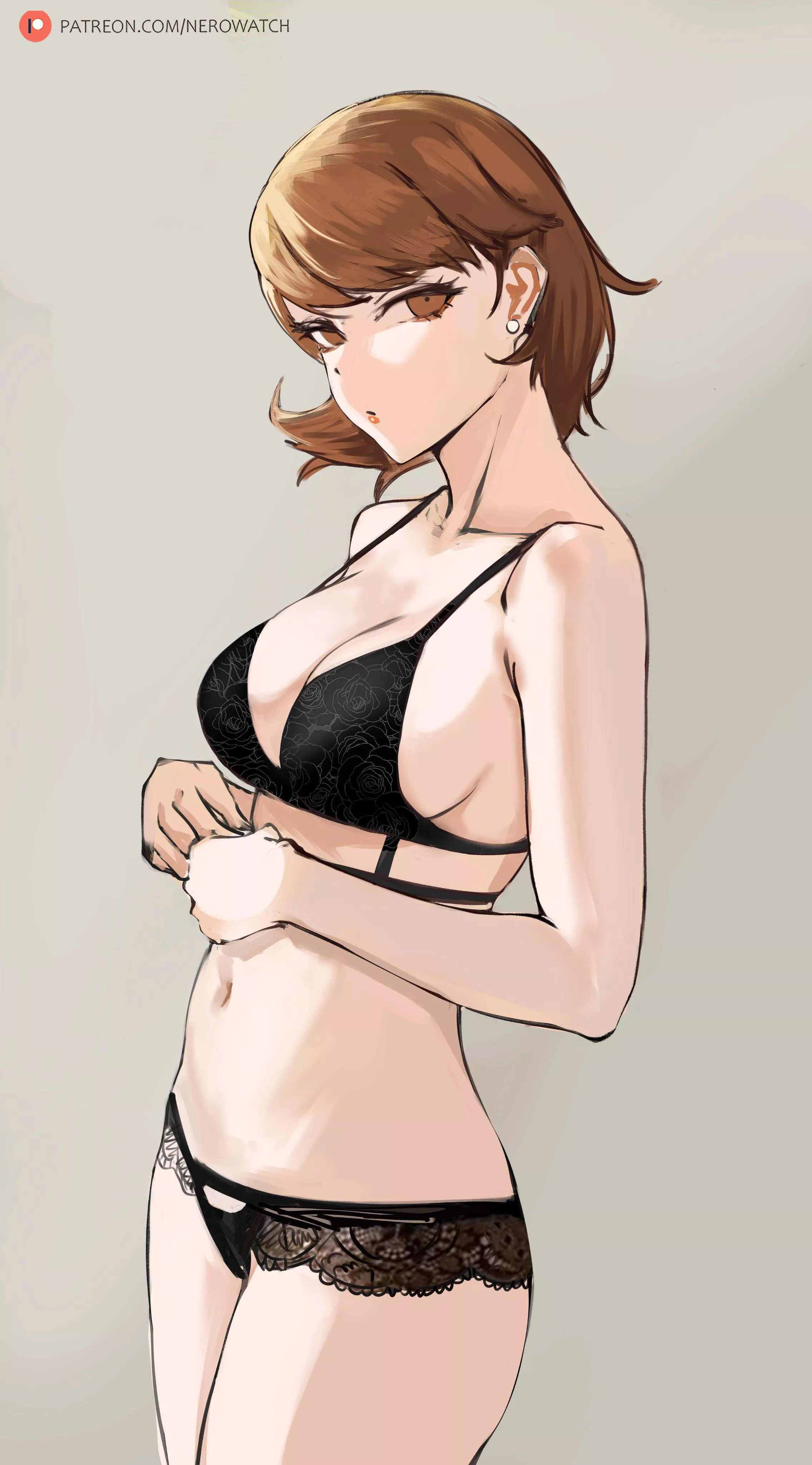 Yukari looks stunning in black lingerie (nero_watch)