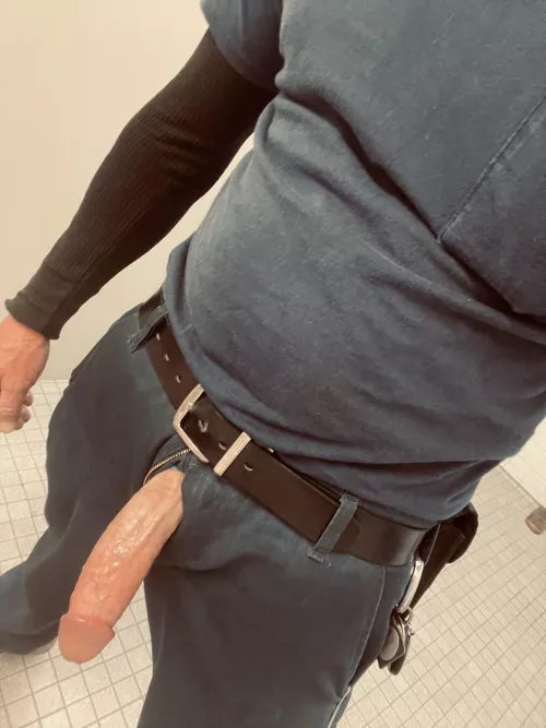 Cocks out at work again