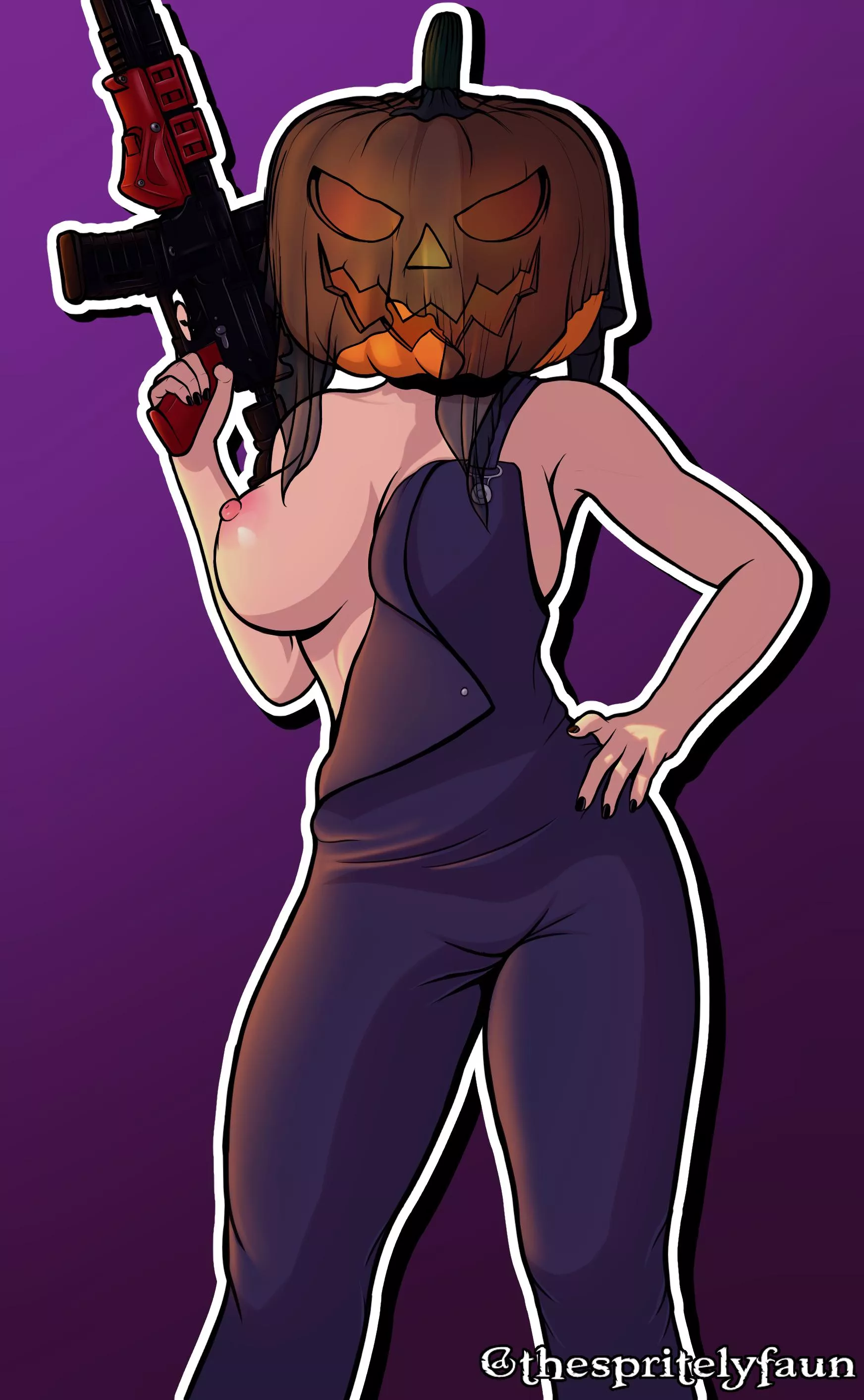Just Nokk Trying On Her Halloween Elite ;P (A very late Halloween piece) (OC)