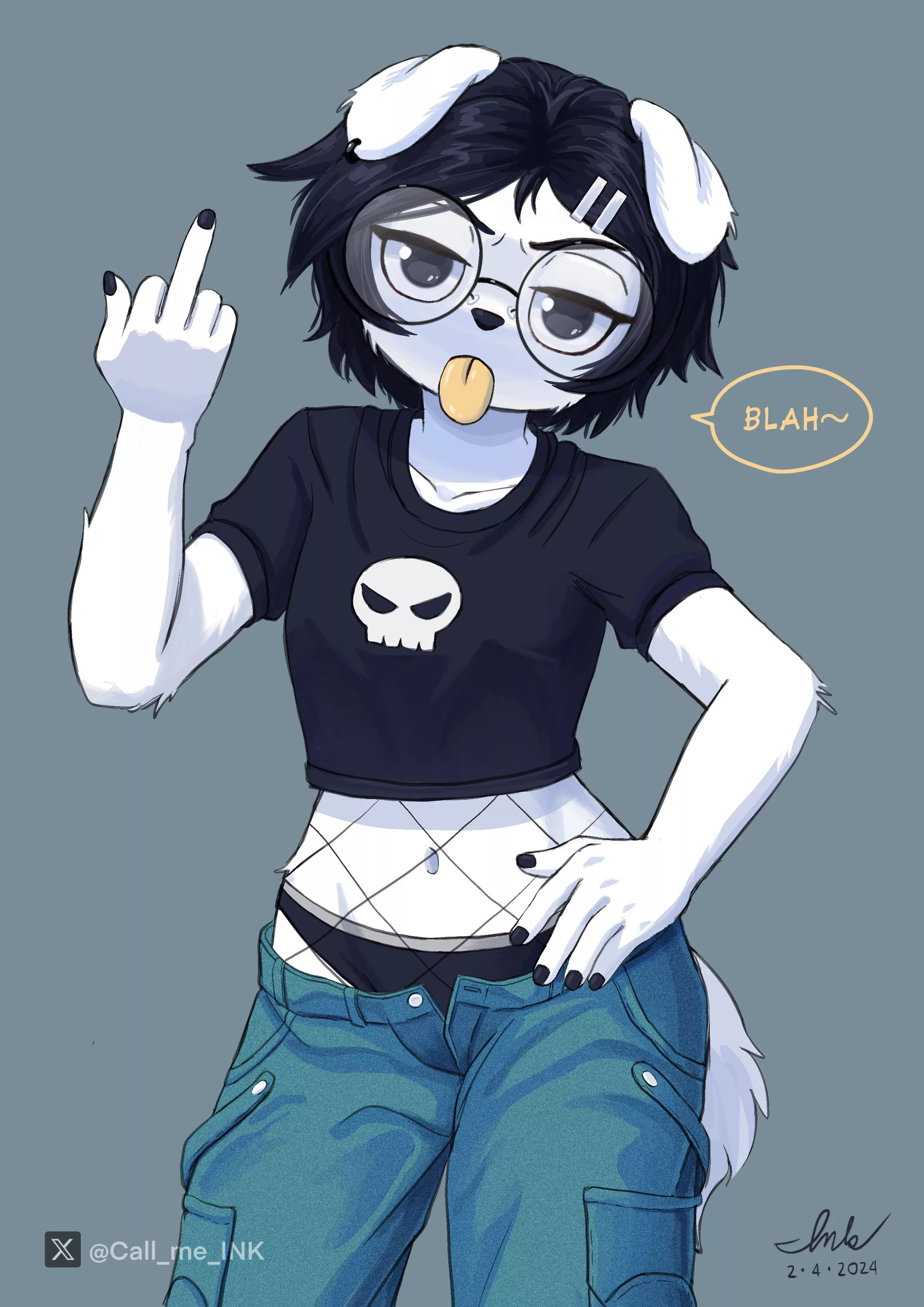 [Q] Blah~ (art by me) My new favorite dog girl🤍