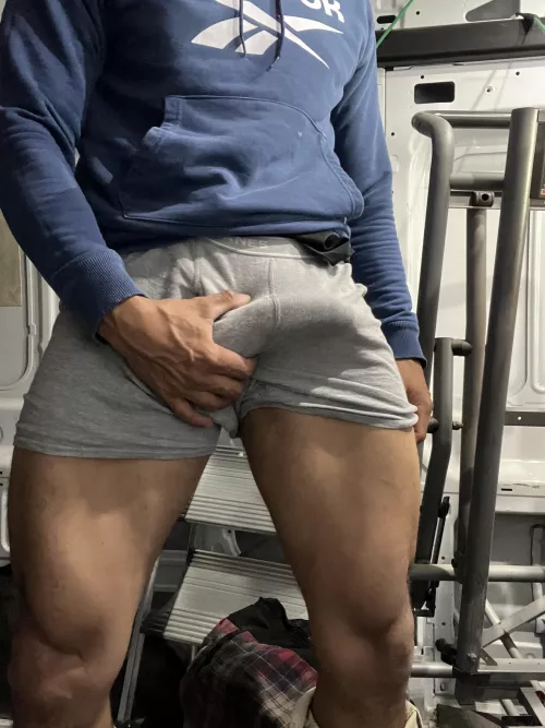 Getting hard in the back of my work van. 