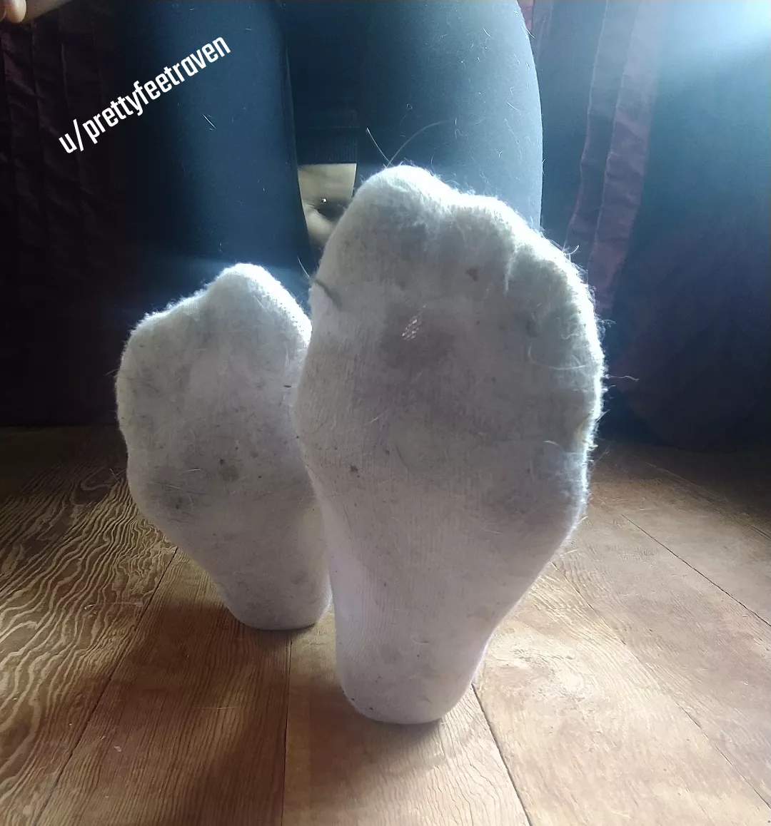 (f) very well worn in socks 