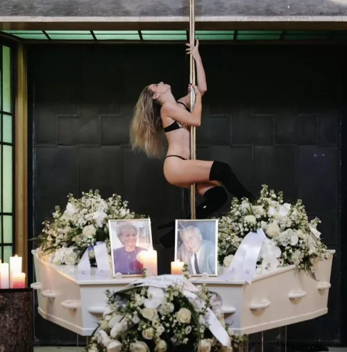 Stripper at a funeral
