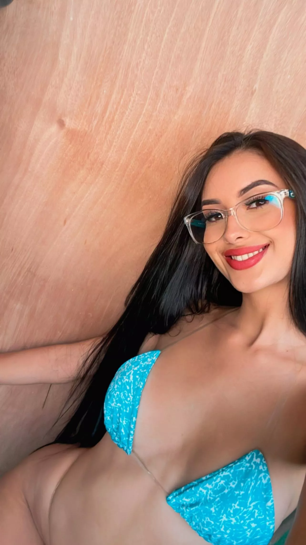 Enjoying sun by the pool