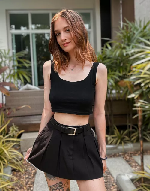 Hope you like the view up my little school skirt