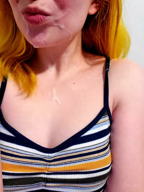 I keep getting cum on my lips and I'm not sure how...