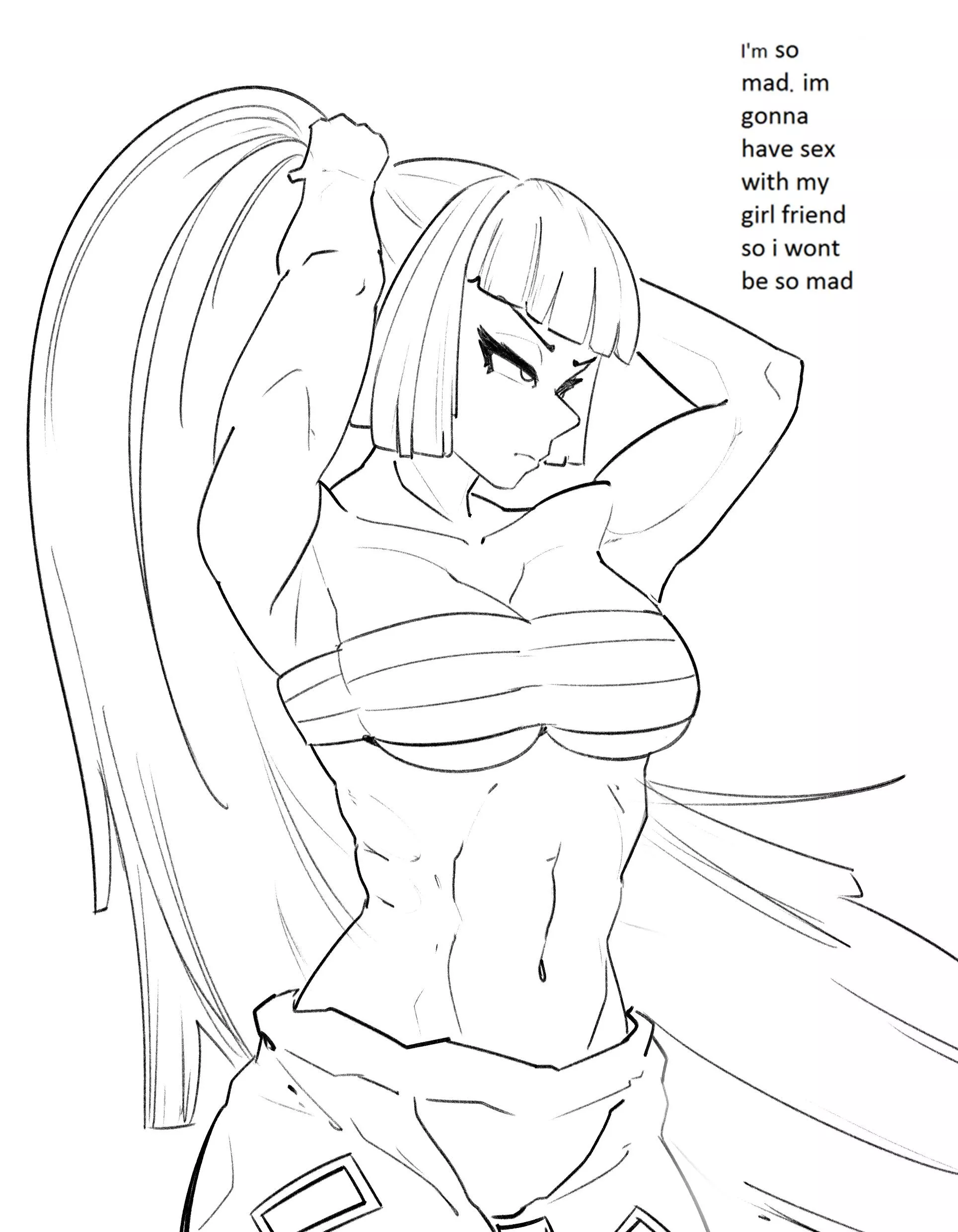 Mokou getting ready to have hot sex with Kaguya