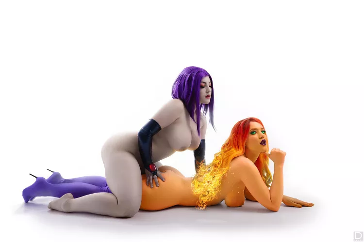 Starfire & Raven by Lada Lyumos & Zoevolf [DC Comocs]