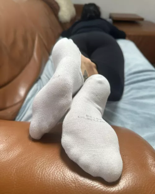Sweaty sock therapy on the couch [F]