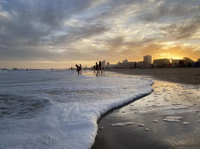 wonderful sunset on the beach